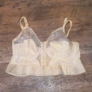 38D corseted bra sheer lace front. Used